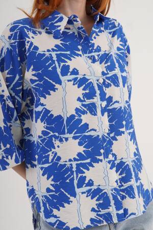 Casual Oversized Fit Shirt With Brush Stroke - Brand: Lustrin - Women's Clothing Wholesale - Globality Store