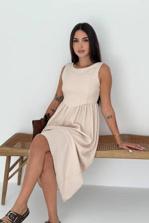 Fit And Flare Midi Dress With Cap Sleeves - Brand: Mode Roy - Women's Clothing Wholesale - Globality Store