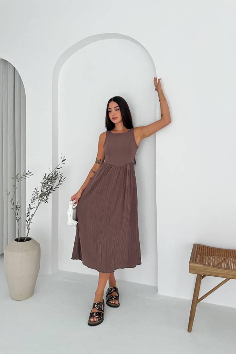 A-Line Dress With Cap Sleeves - Brand: Mode Roy - Women's Clothing Wholesale - Globality Store