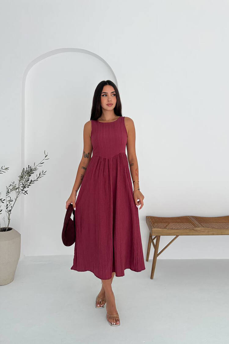 Fit And Flare Midi Dress - Brand: Mode Roy - Women's Clothing Wholesale - Globality Store