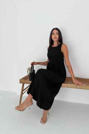 A-Line Striped Midi Dress With Cap Sleeves - Brand: Mode Roy - Women's Clothing Wholesale - Globality Store