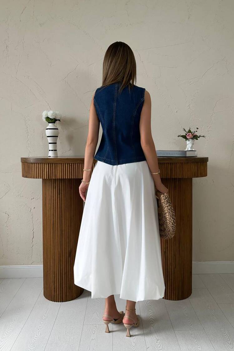 Blue Fitted Casual Elegant Preppy Vest