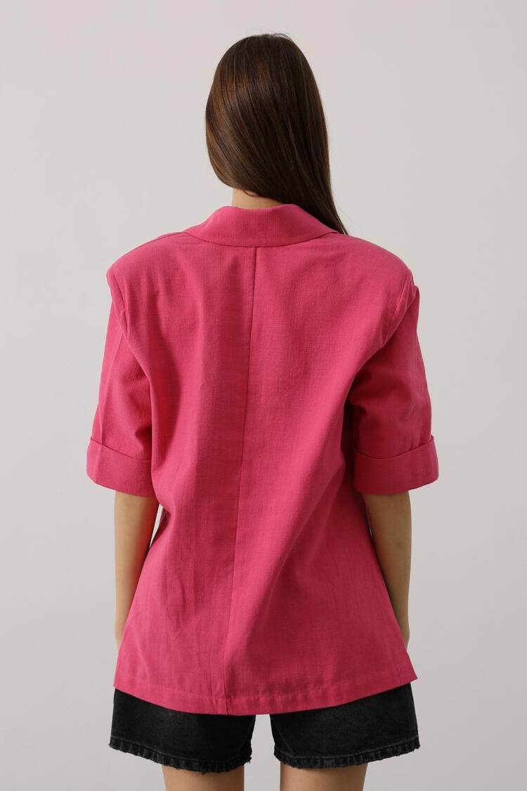 Pink Double-Breasted Blazer Jacket