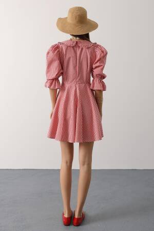 Fit And Flare Mini Dress With 3/4 Puff Sleeves - Brand: Reyon - Women's Clothing Wholesale - Globality Store