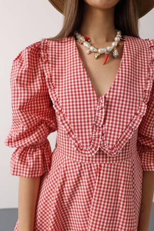 Fit And Flare Mini Dress With 3/4 Puff Sleeves - Brand: Reyon - Women's Clothing Wholesale - Globality Store