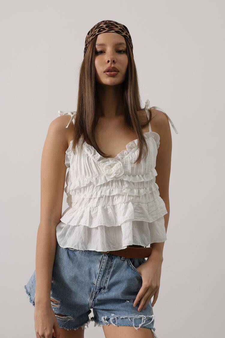 Boho Sleeveless Blouse With Sweetheart Neck - Brand: Reyon - Women's Clothing Wholesale - Globality Store