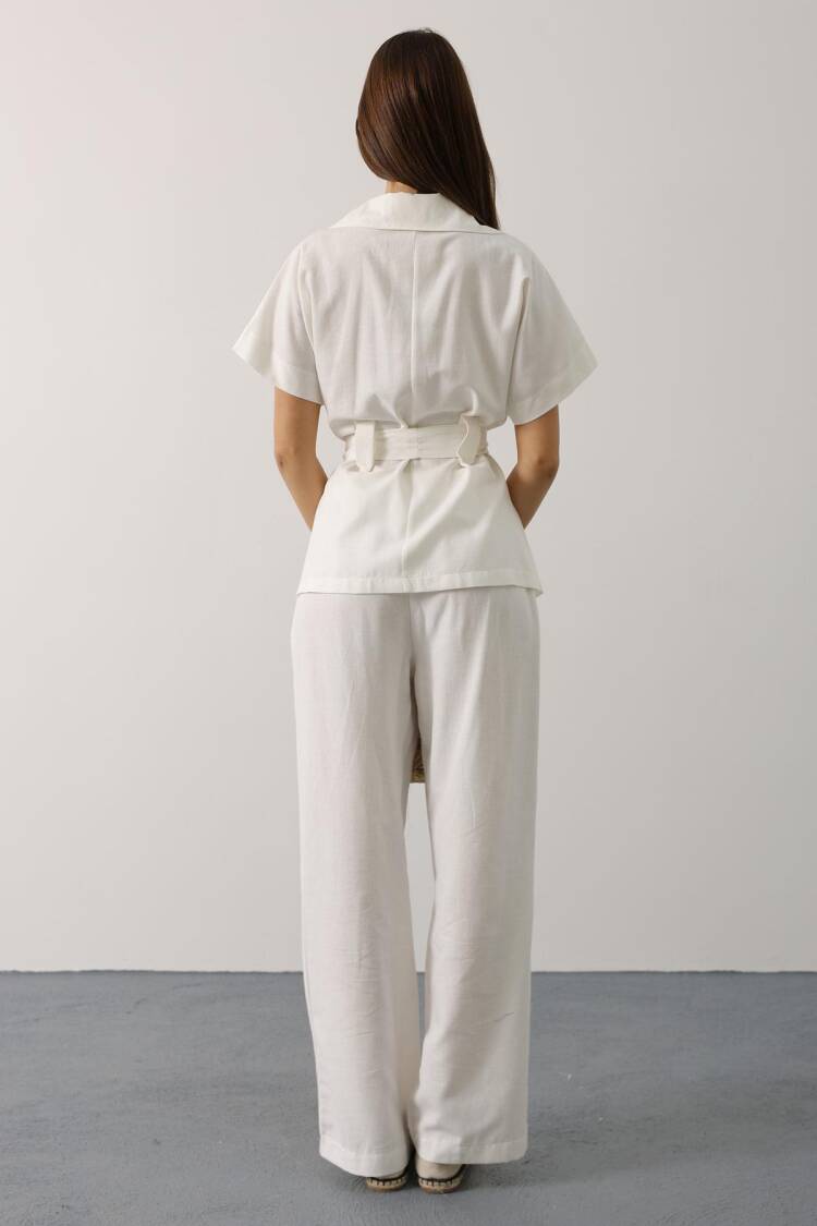 Elegant Buttoned Palazzo Set