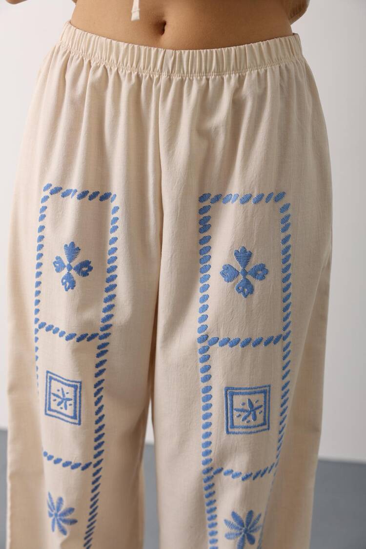 Beige Boho Floral Tie Sleeveless Set