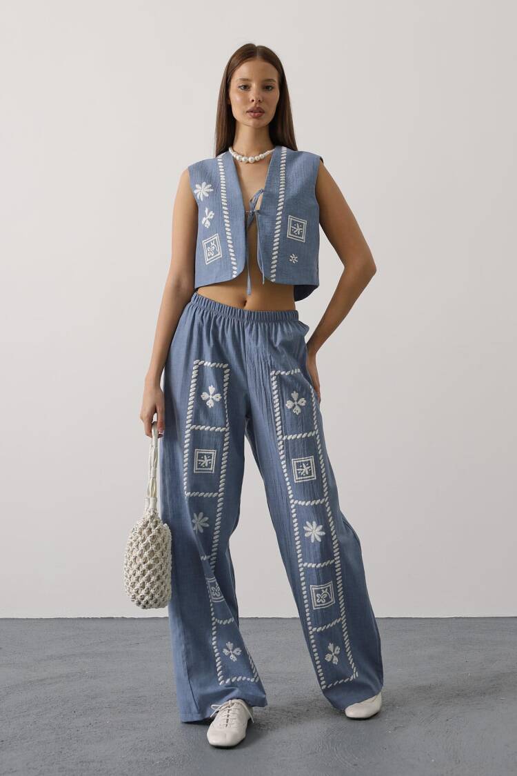 Blue Ethnic Casual Boho Set - Brand: Reyon - Women's Clothing Wholesale - Globality Store