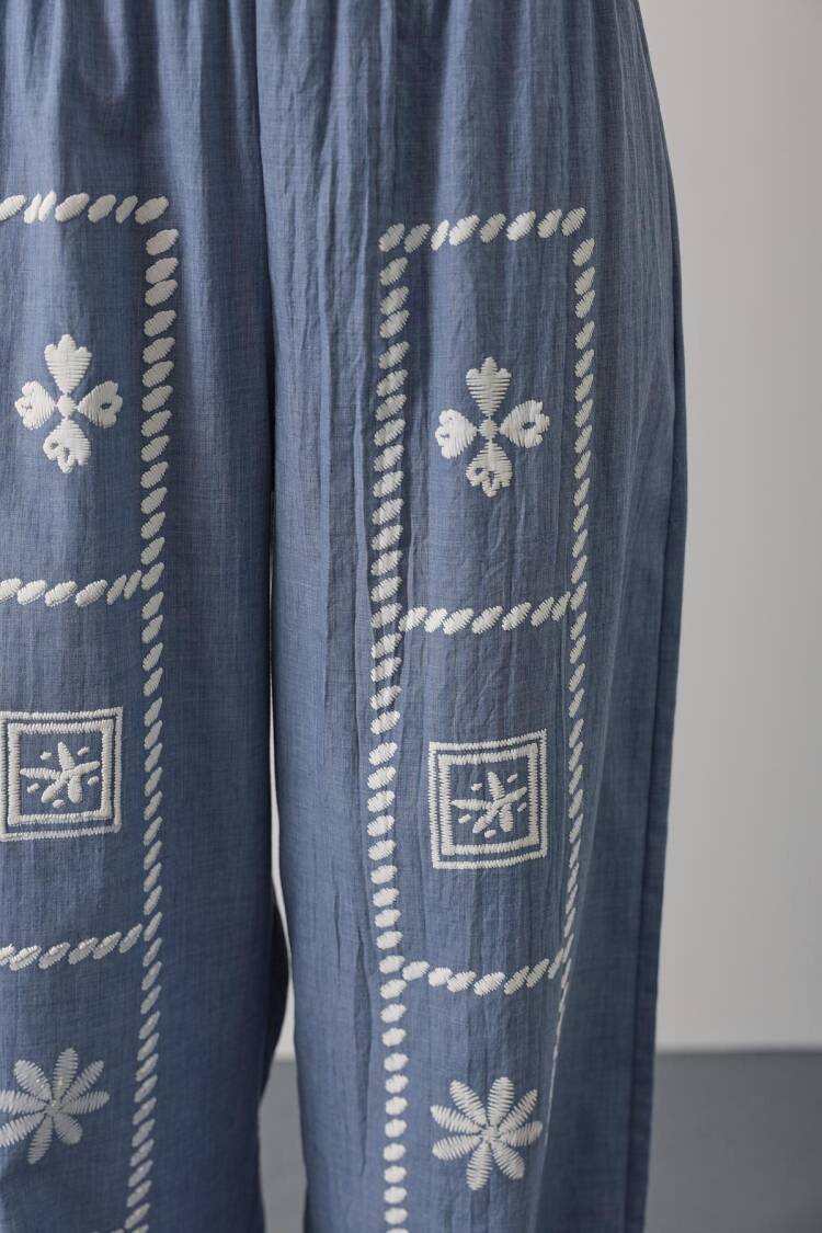 Blue Ethnic Casual Boho Set
