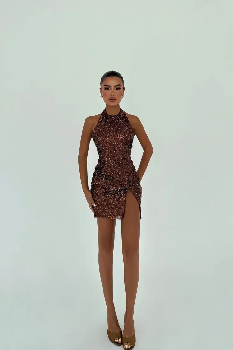 Sequined Bodycon Mini Dress - Brand: EYYO ATELIER - Women's Clothing Wholesale - Globality Store