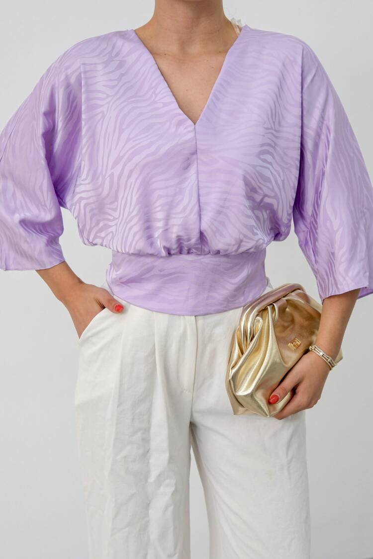 Purple Elegant Casual Blouse