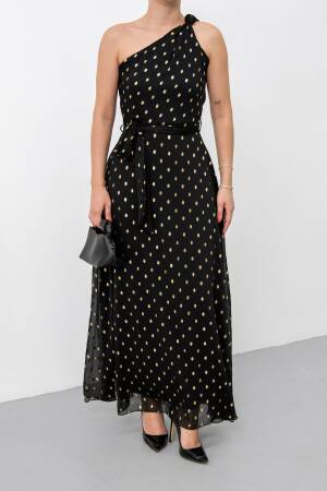 Elegant Black Fit And Flare Floor Length Dress