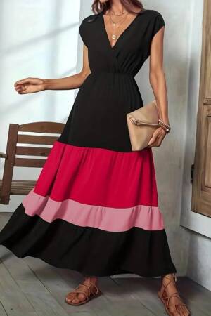 Black Fit And Flare Dress With Cap Sleeves - Brand: Janes - Women's Clothing Wholesale - Globality Store