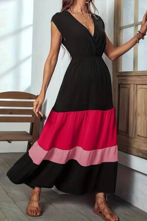 Black Fit And Flare Dress With Cap Sleeves - Brand: Janes - Women's Clothing Wholesale - Globality Store