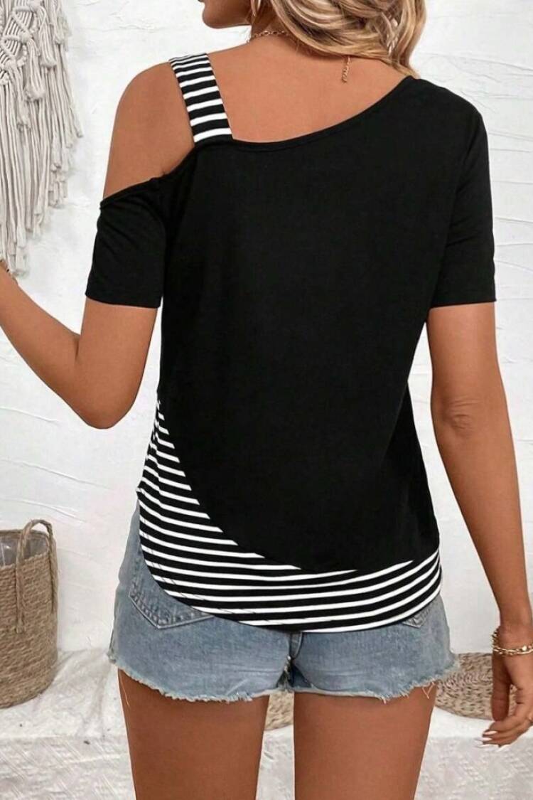 Black Casual Sexy Streetwear Blouse