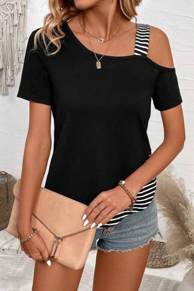 Black Casual Sexy Streetwear Blouse - Brand: Janes - Women's Clothing Wholesale - Globality Store
