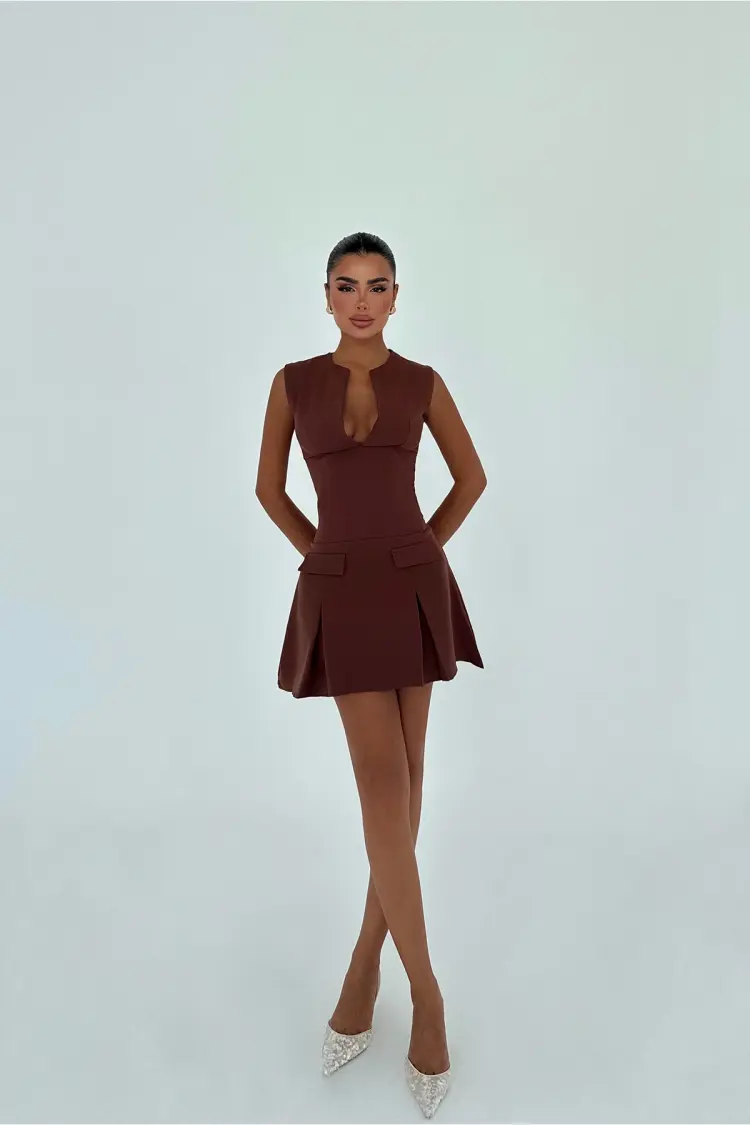 Fit And Flare Mini Dress With Cap Sleeves