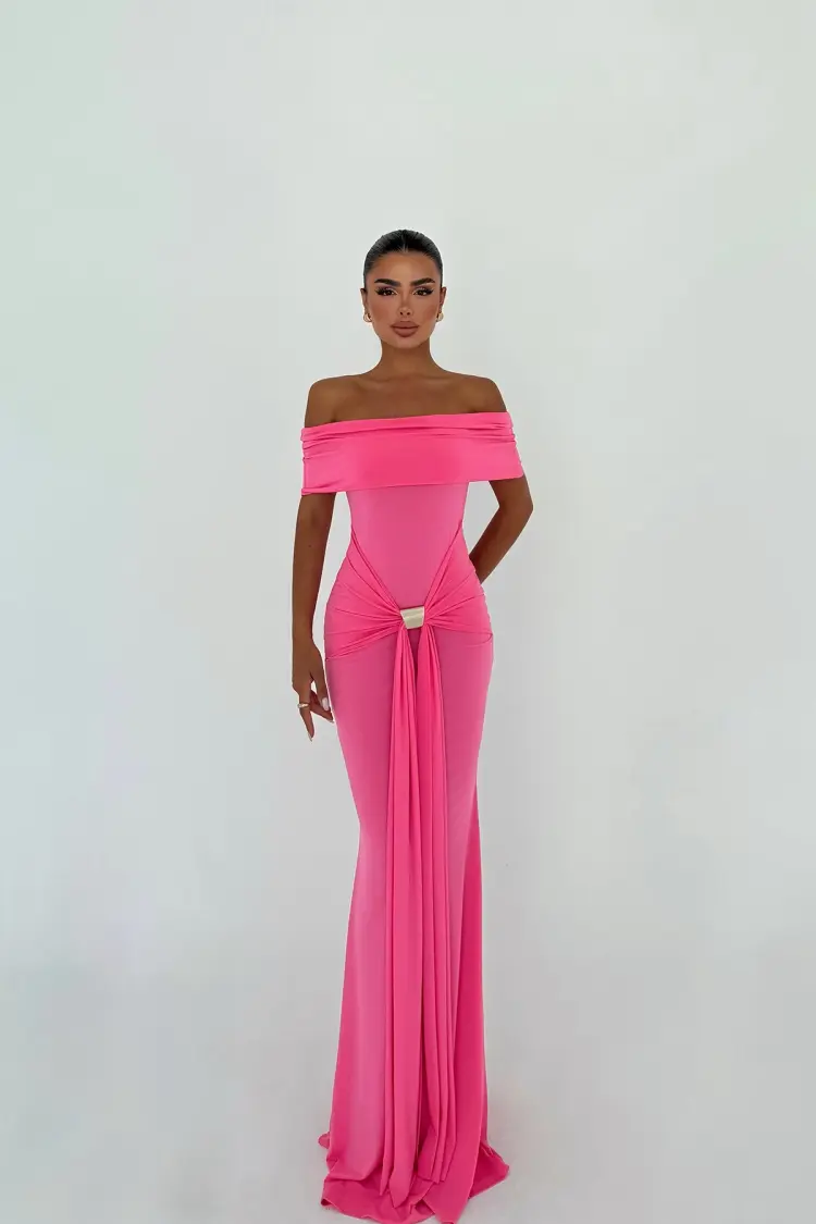 Pink Sexy Glam Elegant Formal Dress - Brand: EYYO ATELIER - Women's Clothing Wholesale - Globality Store