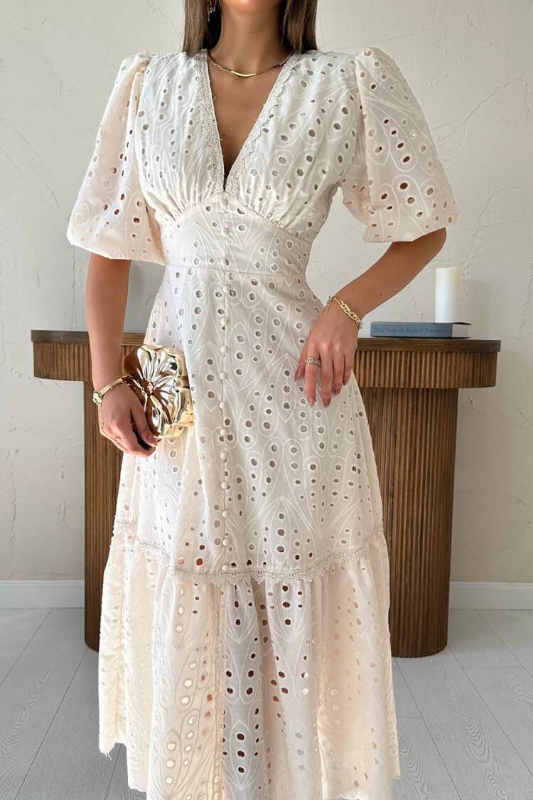 ElegantA-Line Dress With Bell Sleeves
