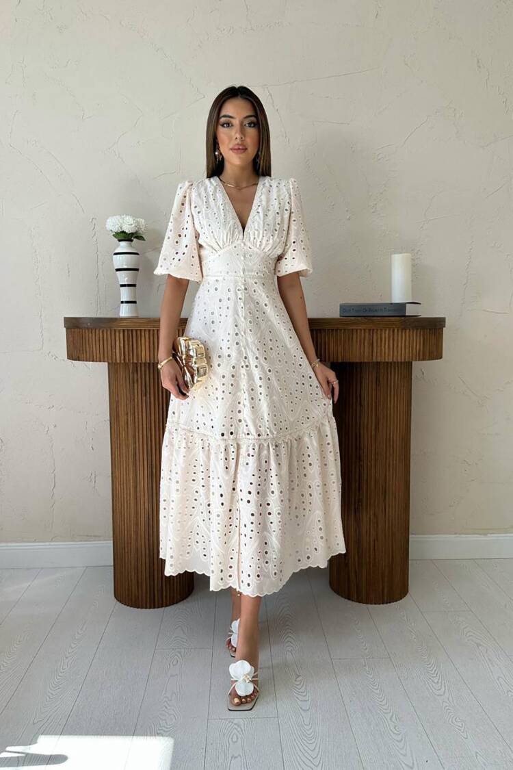 ElegantA-Line Dress With Bell Sleeves - Brand: Elisa - Women's Clothing Wholesale - Globality Store