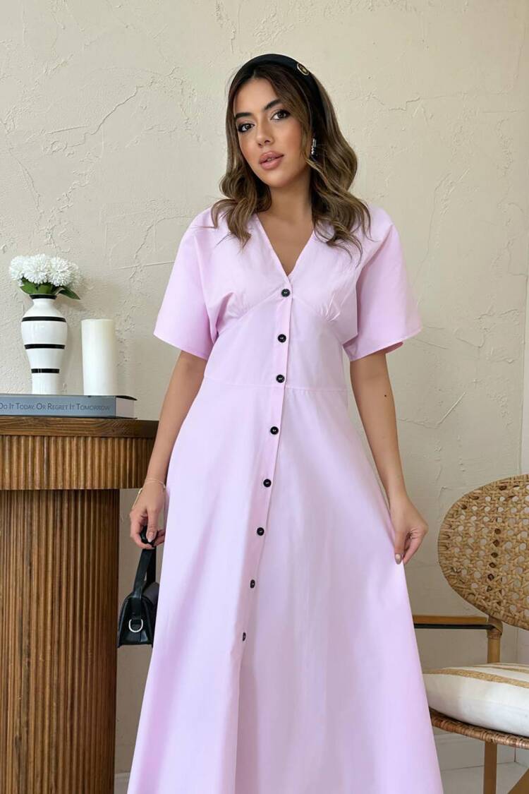 Fit And Flare V-Neck Midi Dress