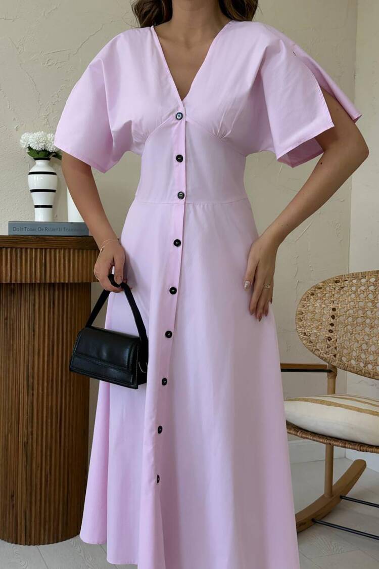 Fit And Flare V-Neck Midi Dress