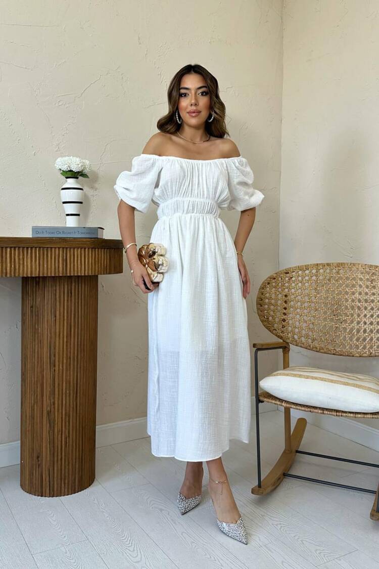 Fit And Flare Dress With Ruffle Sleeves - Brand: Elisa - Women's Clothing Wholesale - Globality Store