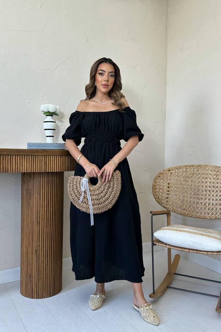 Fit And Flare Balloon Sleeve Dress - Brand: Elisa - Women's Clothing Wholesale - Globality Store