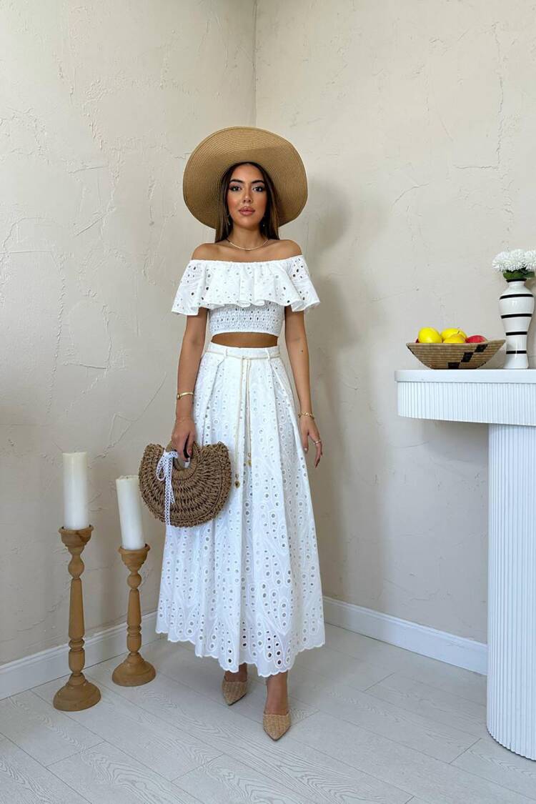 Boho Elegant Set With Ruffle Sleeves