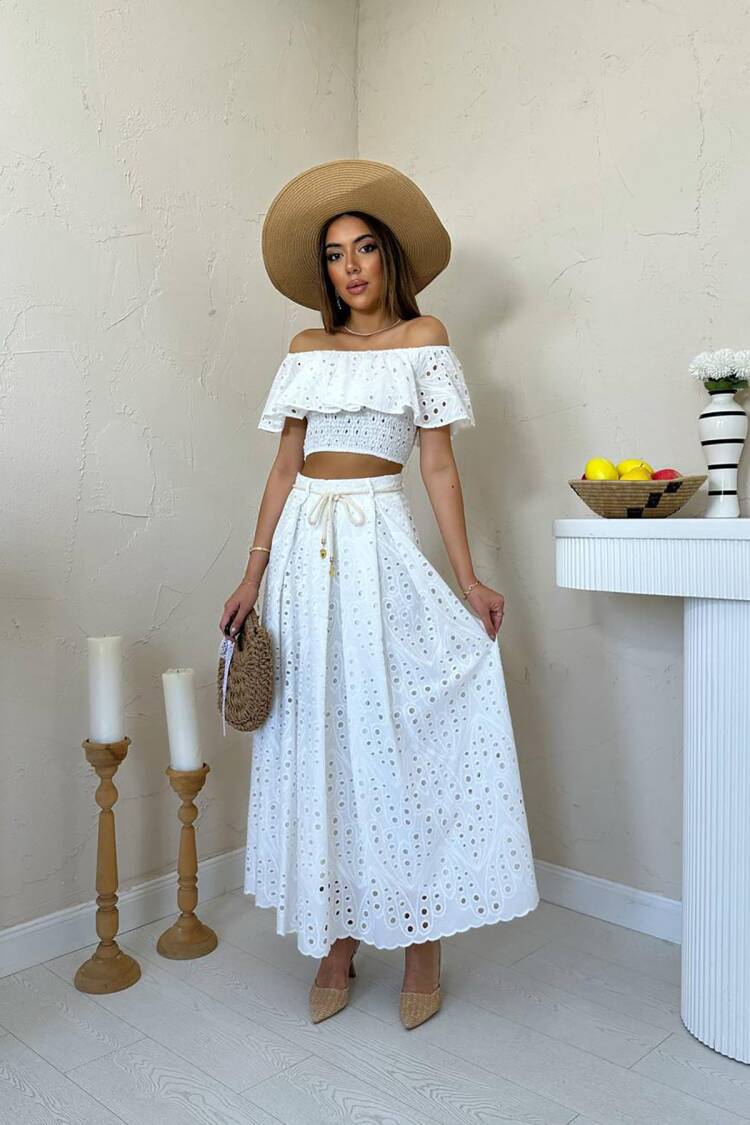 Boho Elegant Set With Ruffle Sleeves