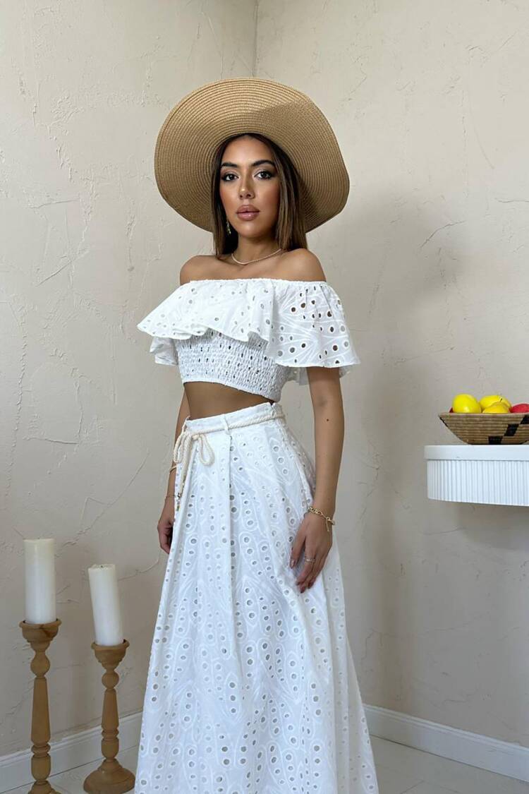 Boho Elegant Set With Ruffle Sleeves