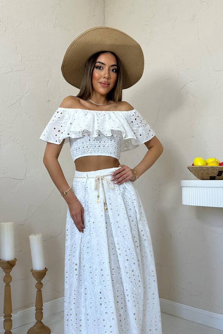 Boho Elegant Set With Ruffle Sleeves