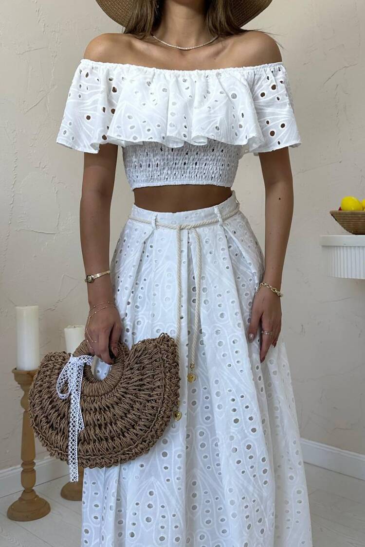 Boho Elegant Set With Ruffle Sleeves