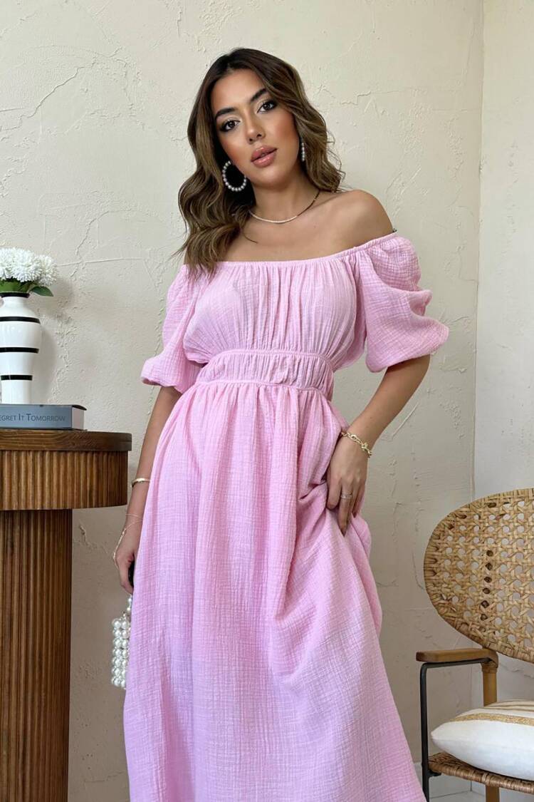 Elegant Off Shoulder A-Line Midi Dress