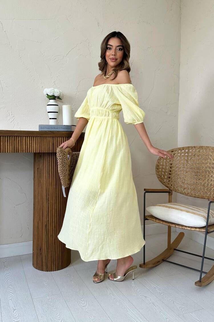A-Line Puff Sleeve Dress
