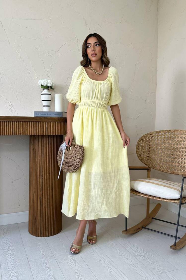 A-Line Puff Sleeve Dress