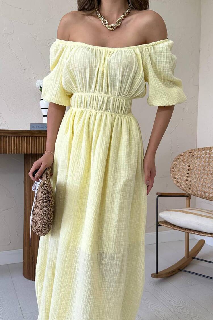 A-Line Puff Sleeve Dress