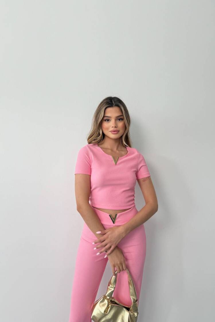 Pink Elegant Slim Fit Suit