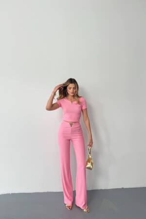 Pink Elegant Slim Fit Suit - Brand: Ezgi Nisantasi - Women's Clothing Wholesale - Globality Store