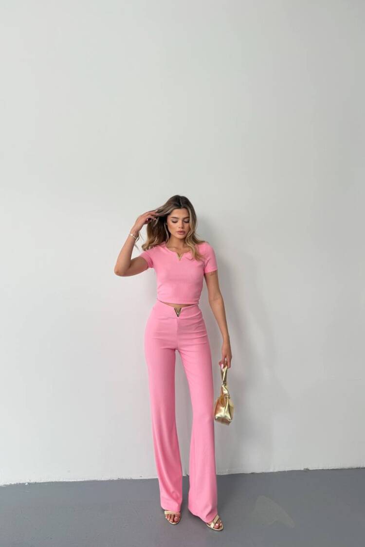 Pink Elegant Slim Fit Suit