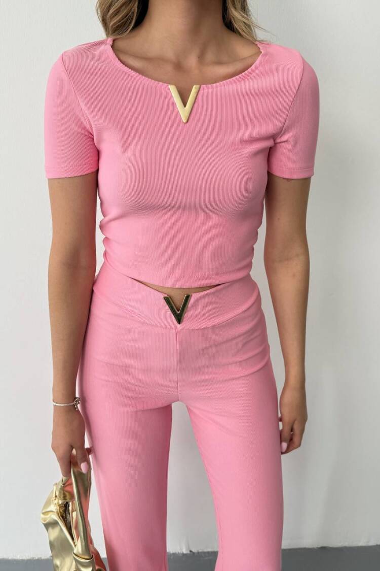 Pink Elegant Slim Fit Suit