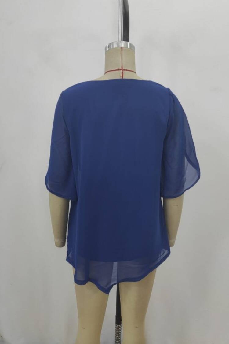 Blue Casual Elegant Formal Boho Blouse