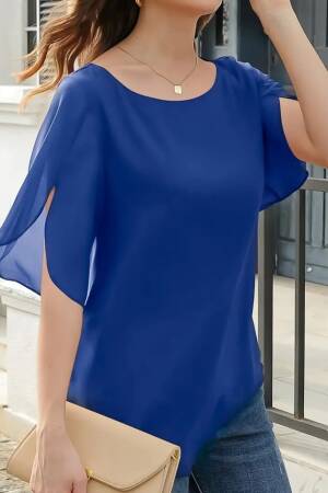 Blue Casual Elegant Formal Boho Blouse - Brand: Janes - Women's Clothing Wholesale - Globality Store