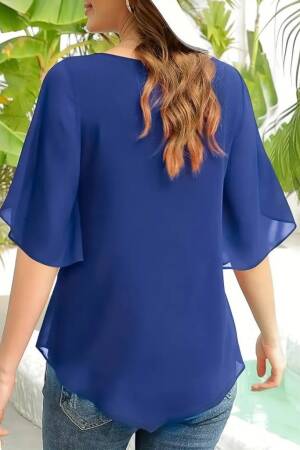 Blue Casual Elegant Formal Boho Blouse - Brand: Janes - Women's Clothing Wholesale - Globality Store