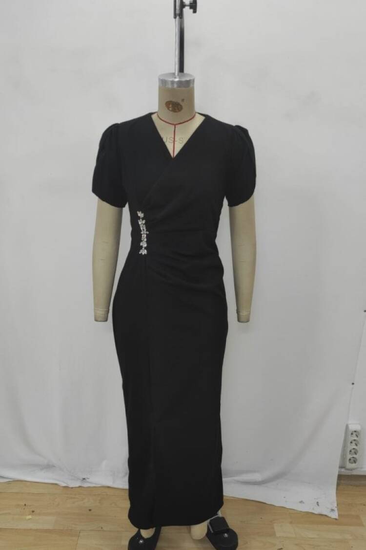 ElegantSheath Dress With Puff Half Sleeves