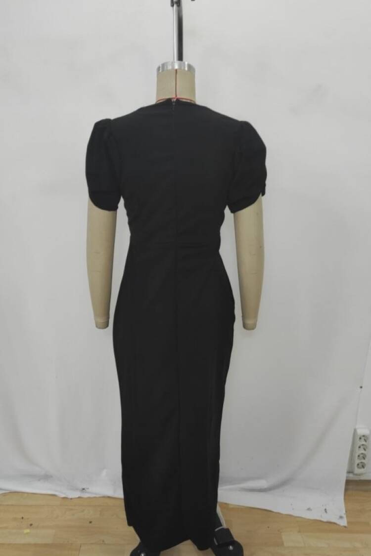 ElegantSheath Dress With Puff Half Sleeves