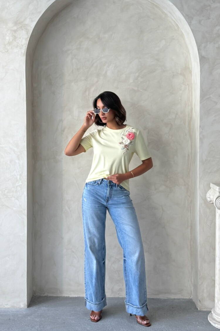 Floral Casual Blouse With Short Sleeves