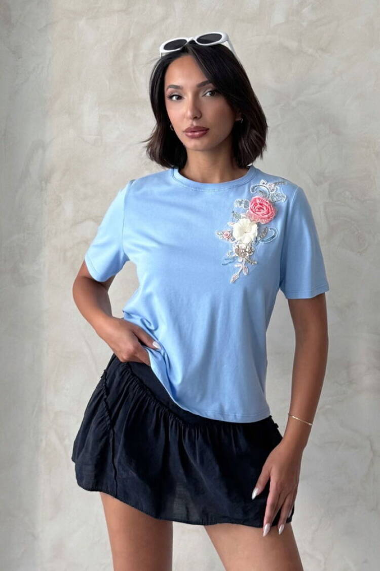 Floral Casual Blouse With Short Sleeves - Brand: Topshow - Women's Clothing Wholesale - Globality Store