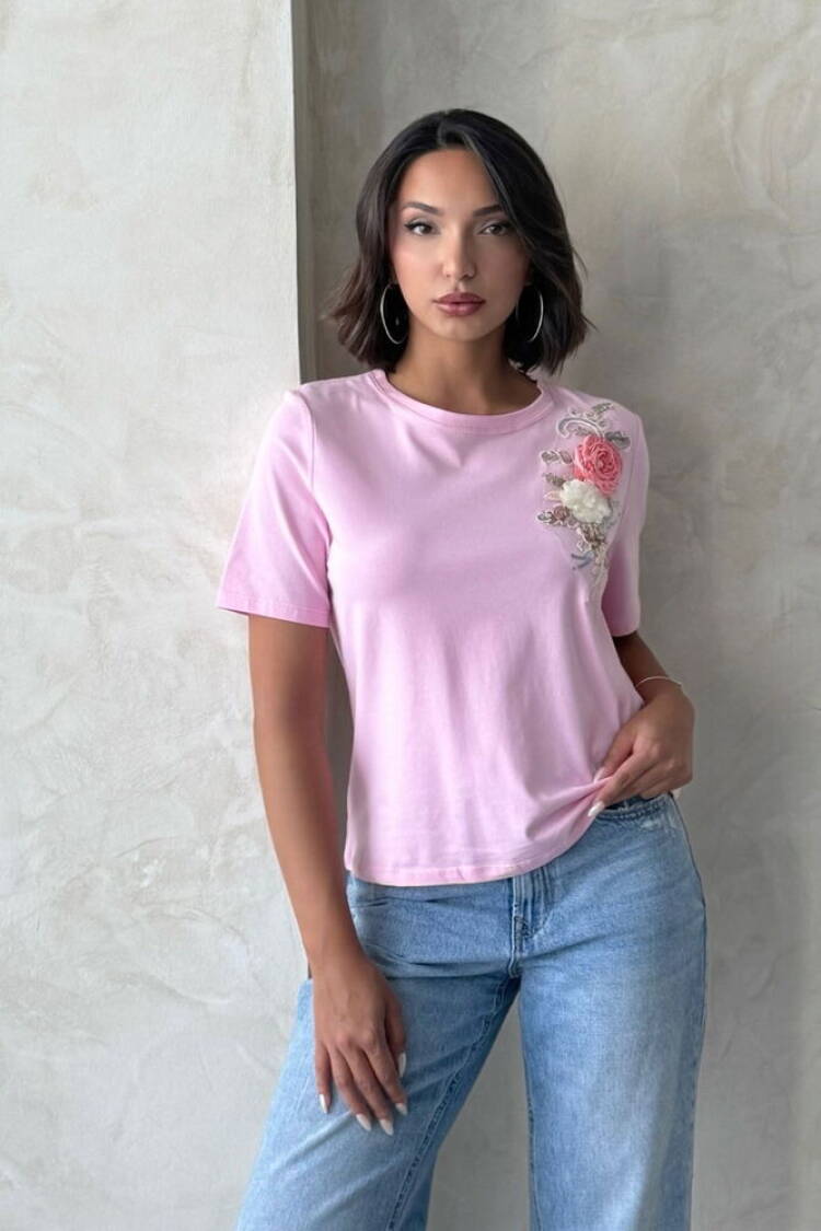Floral Casual Blouse With Short Sleeves - Brand: Topshow - Women's Clothing Wholesale - Globality Store